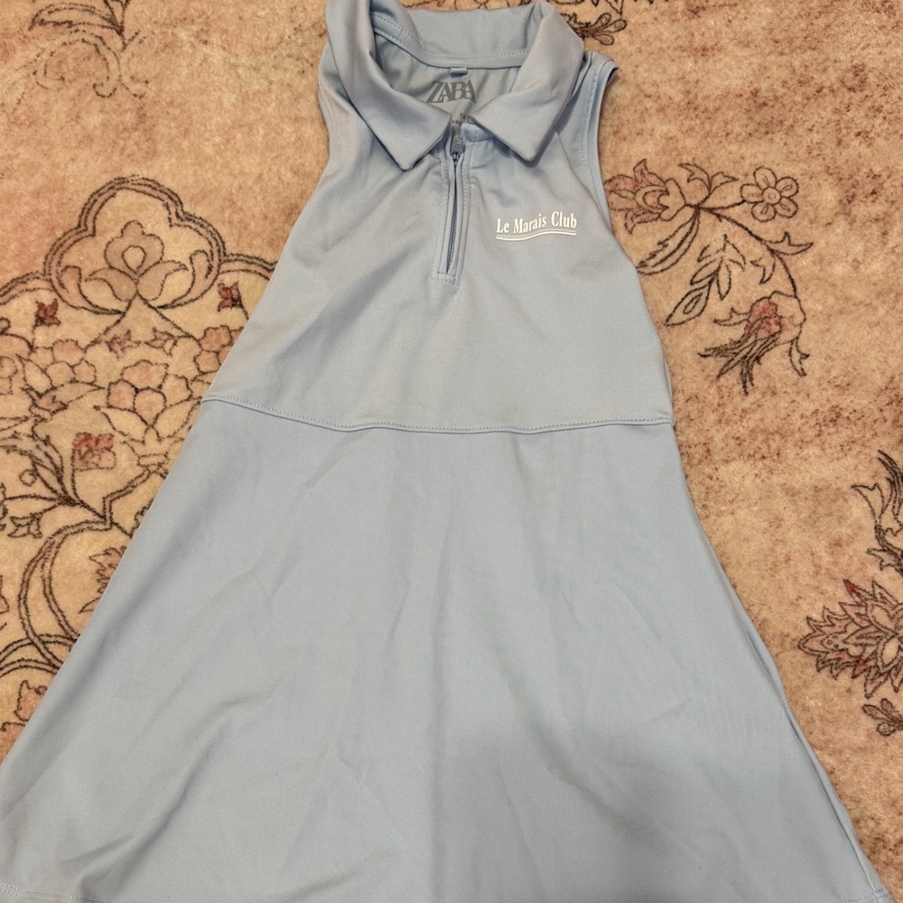 Zara Light Blue Collared athletic dress